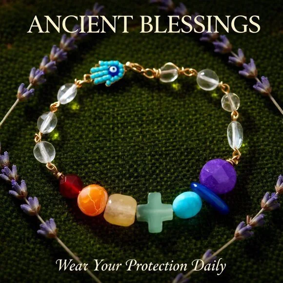 Rainbow of Semi-Precious Stones - Unique Chakra Bracelet - Your Signature Style! - Picture 8 of 15